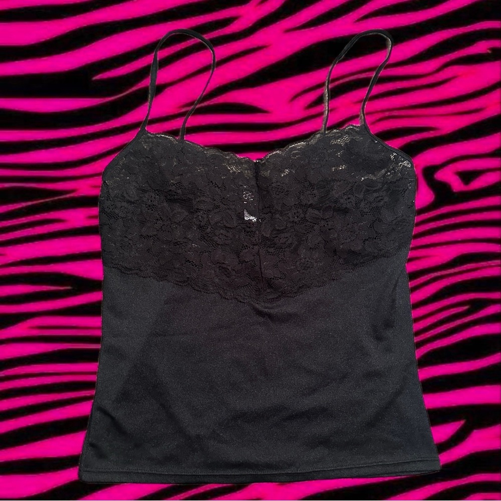 Black Lace Cami Tank Top